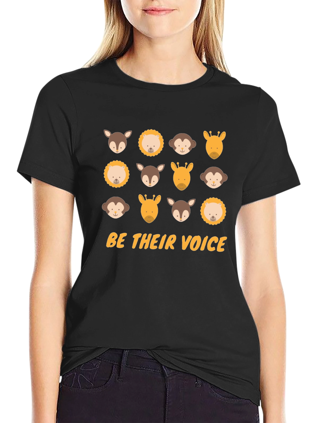 Be Their Voice Animal T-Shirt - Black Cotton Tee