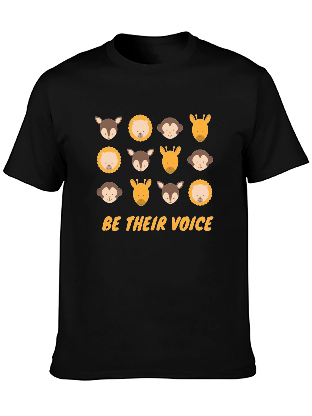 Be Their Voice Animal T-Shirt - Black Cotton Tee