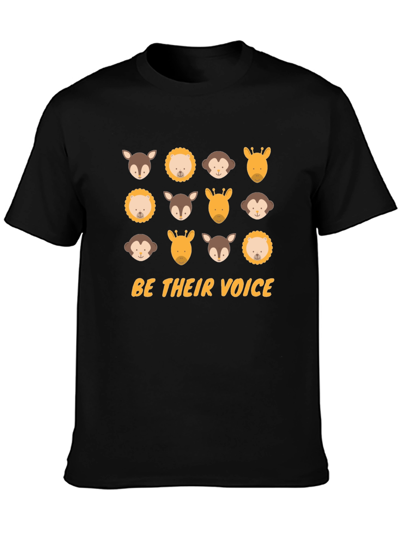 Be Their Voice Animal T-Shirt - Black Cotton Tee