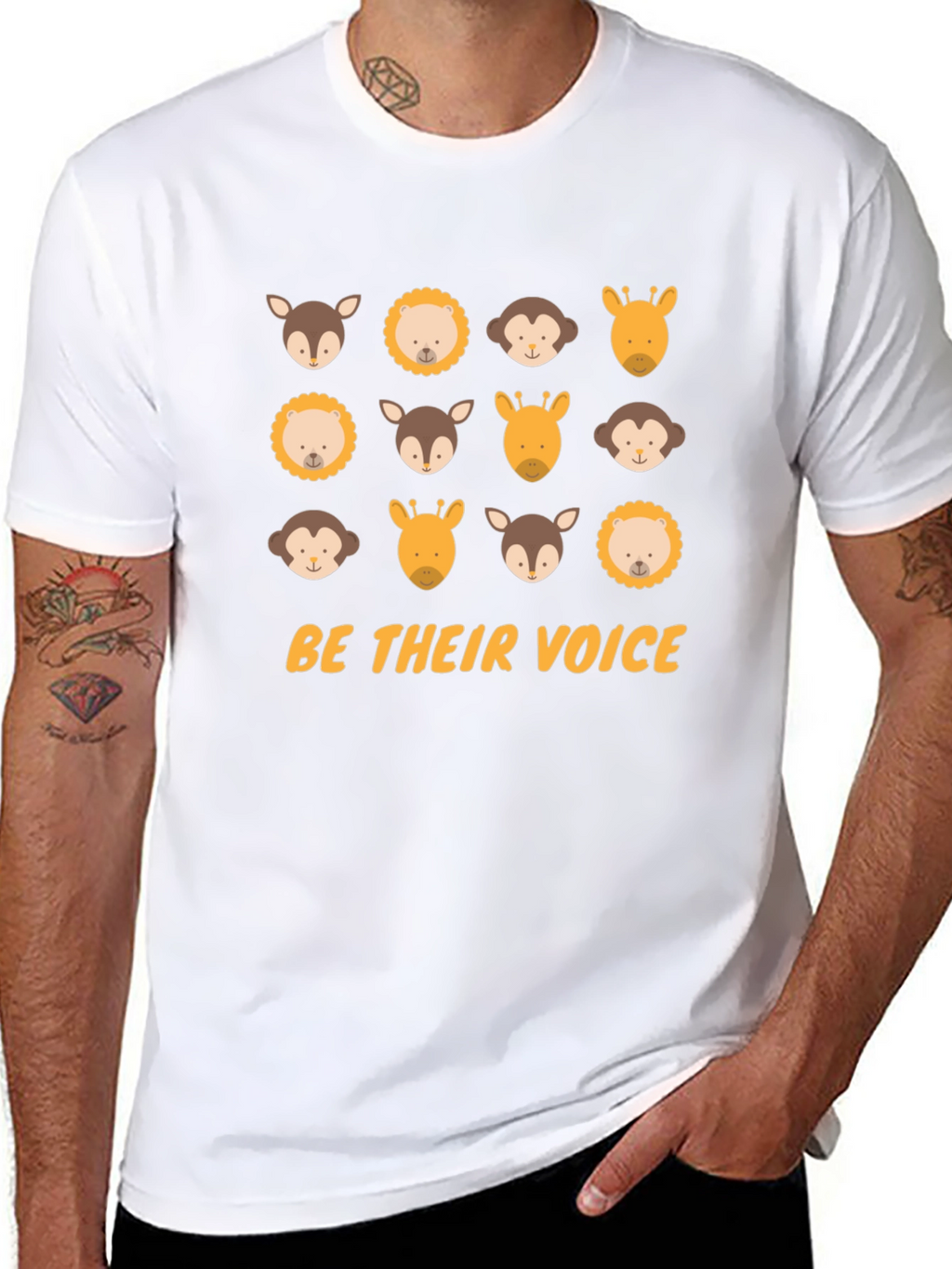 Be Their Voice Animal T-Shirt - Black Cotton Tee