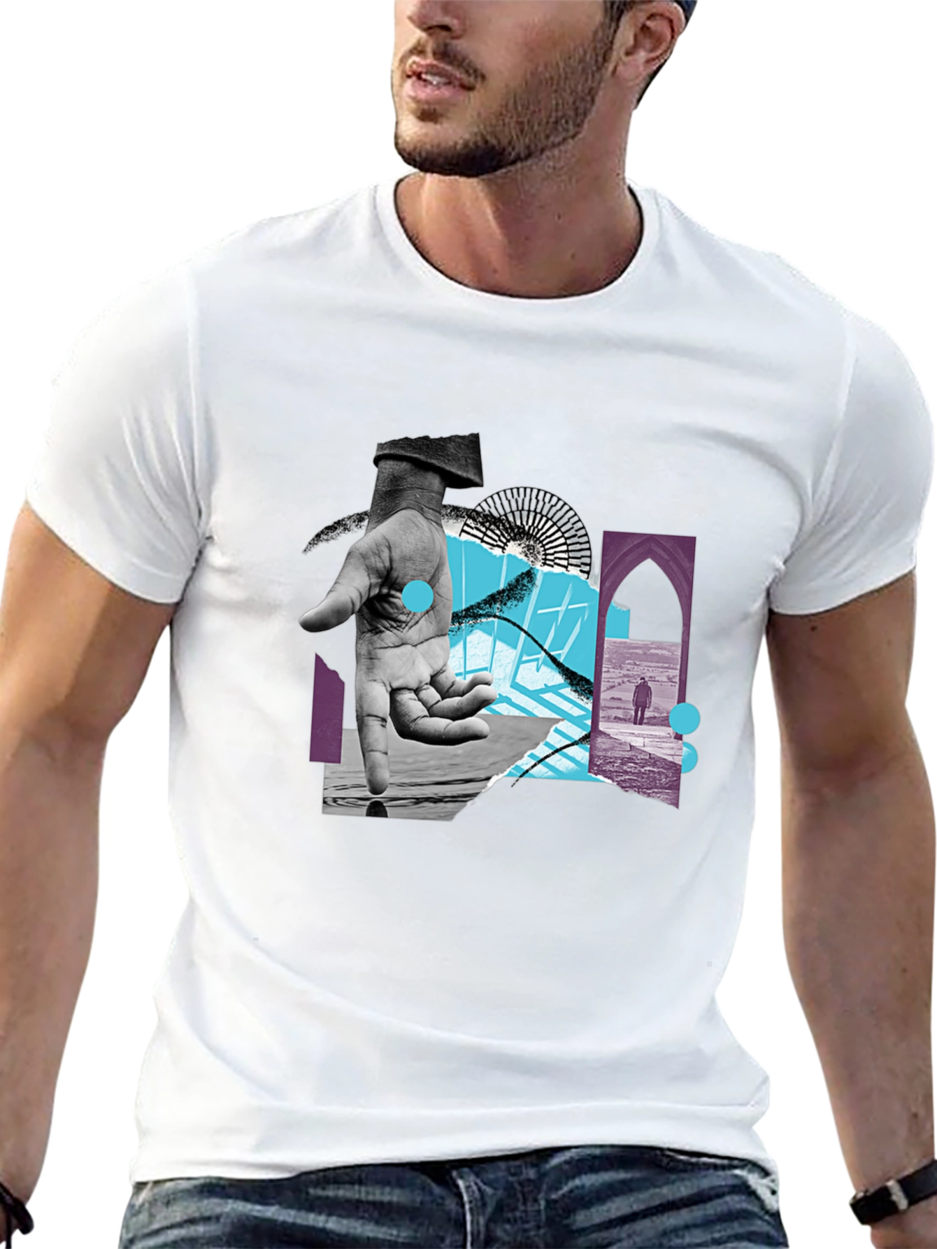 Abstract Graphic Print Tee - Modern Art T-Shirt