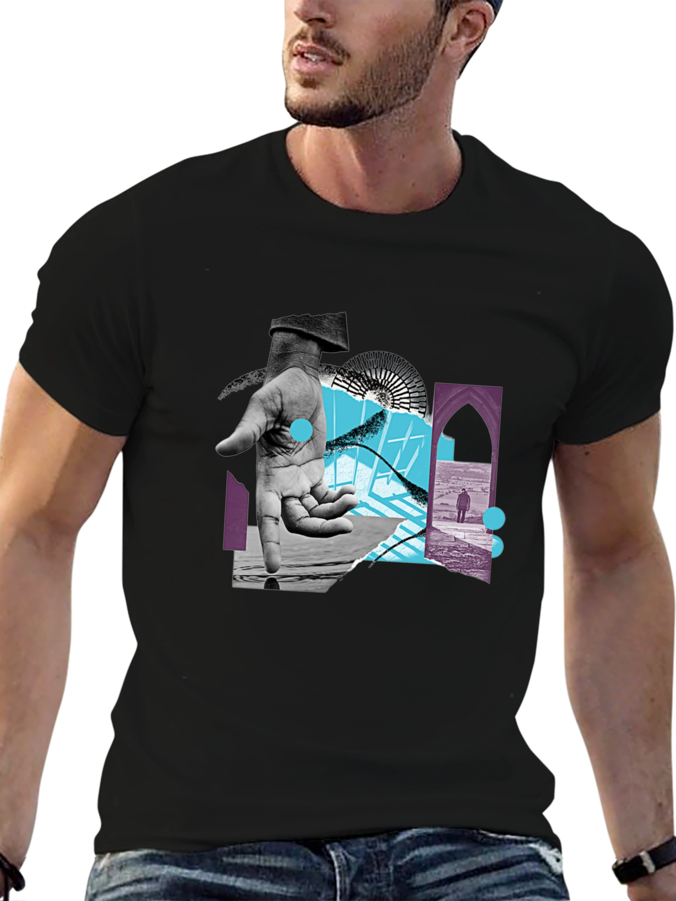Abstract Graphic Print Tee - Modern Art T-Shirt