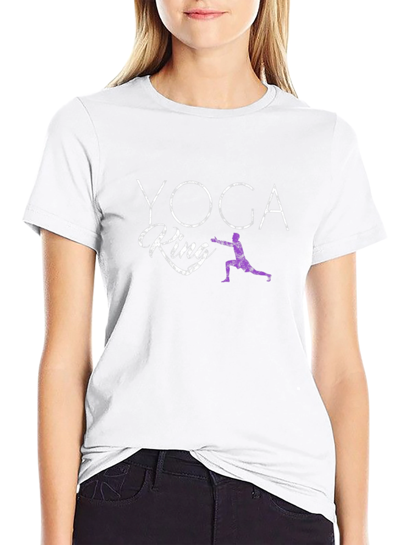 Yoga King Graphic Tee - Black Cotton T-Shirt