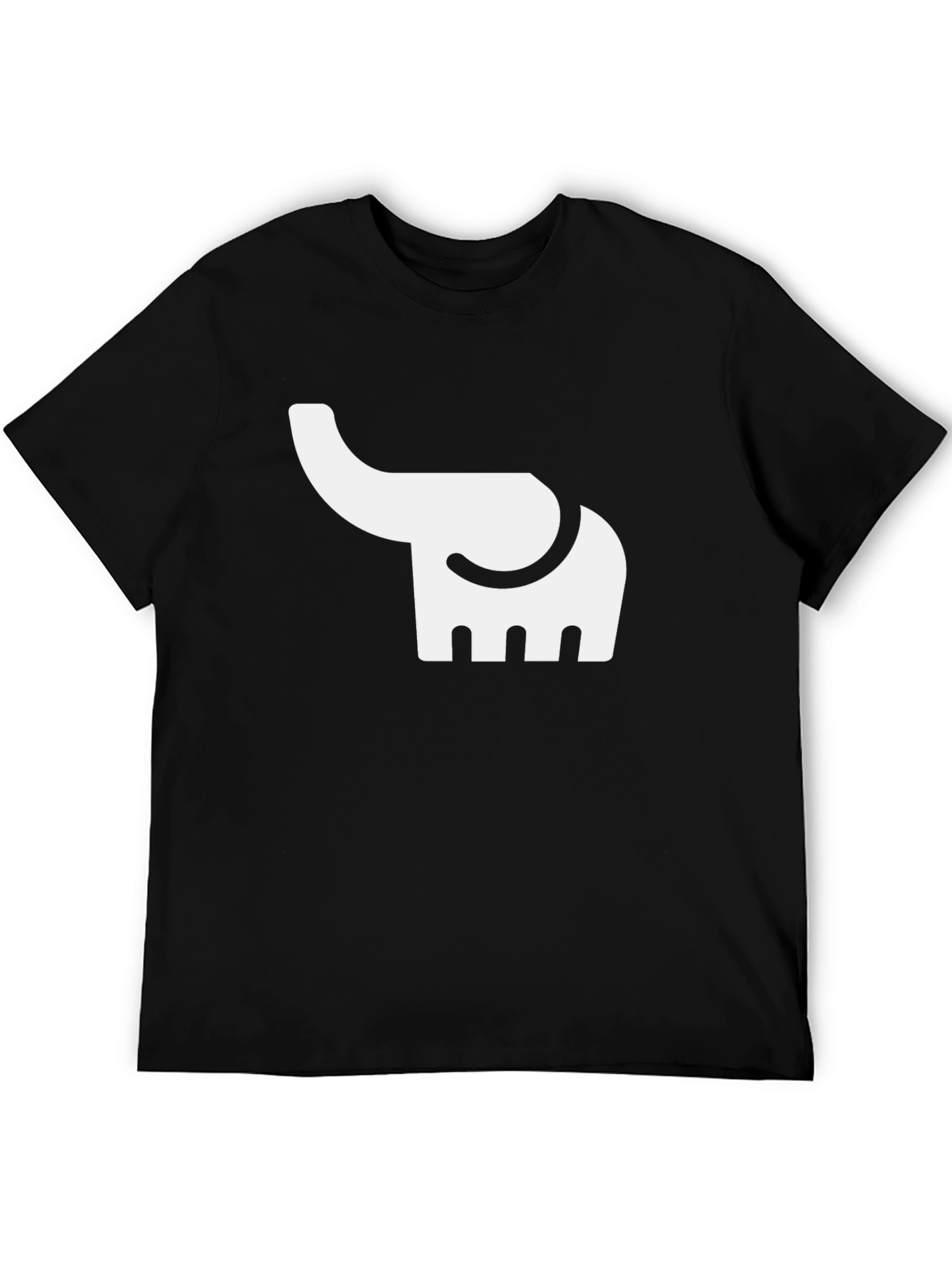 Elephant Graphic Tee - Black Cotton Casual