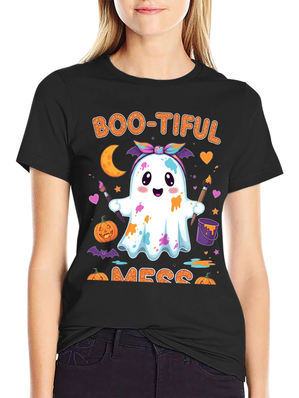 Boo-tiful Mess Halloween Graphic T-Shirt