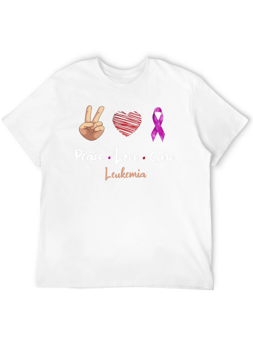 Peace Love Cure Leukemia Awareness T-Shirt