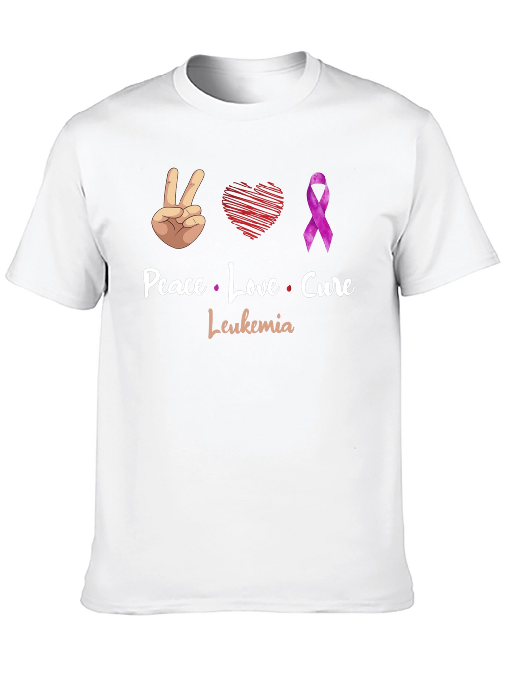 Peace Love Cure Leukemia Awareness T-Shirt