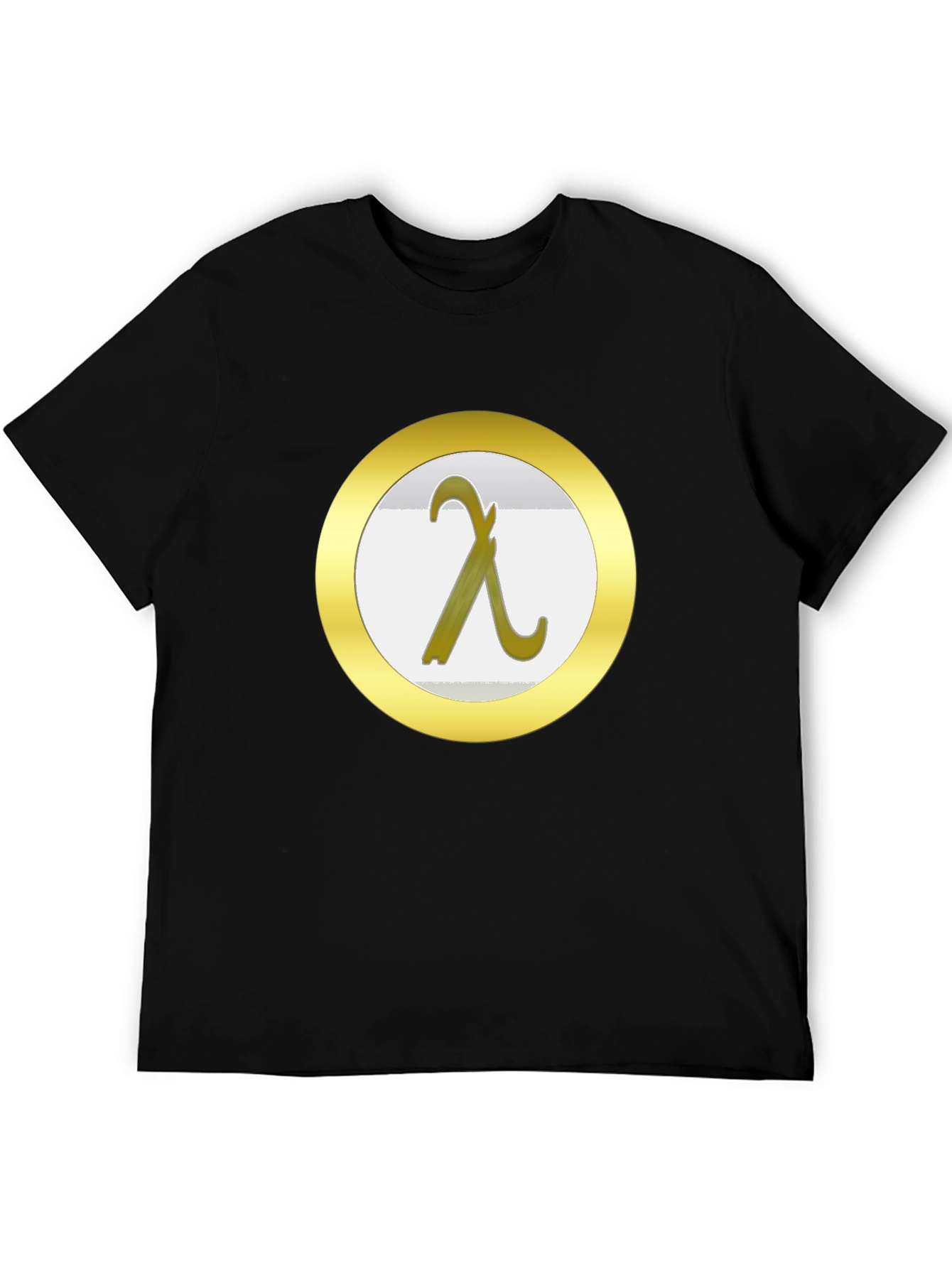 Lambda Symbol Graphic Tee - Black Cotton T-Shirt