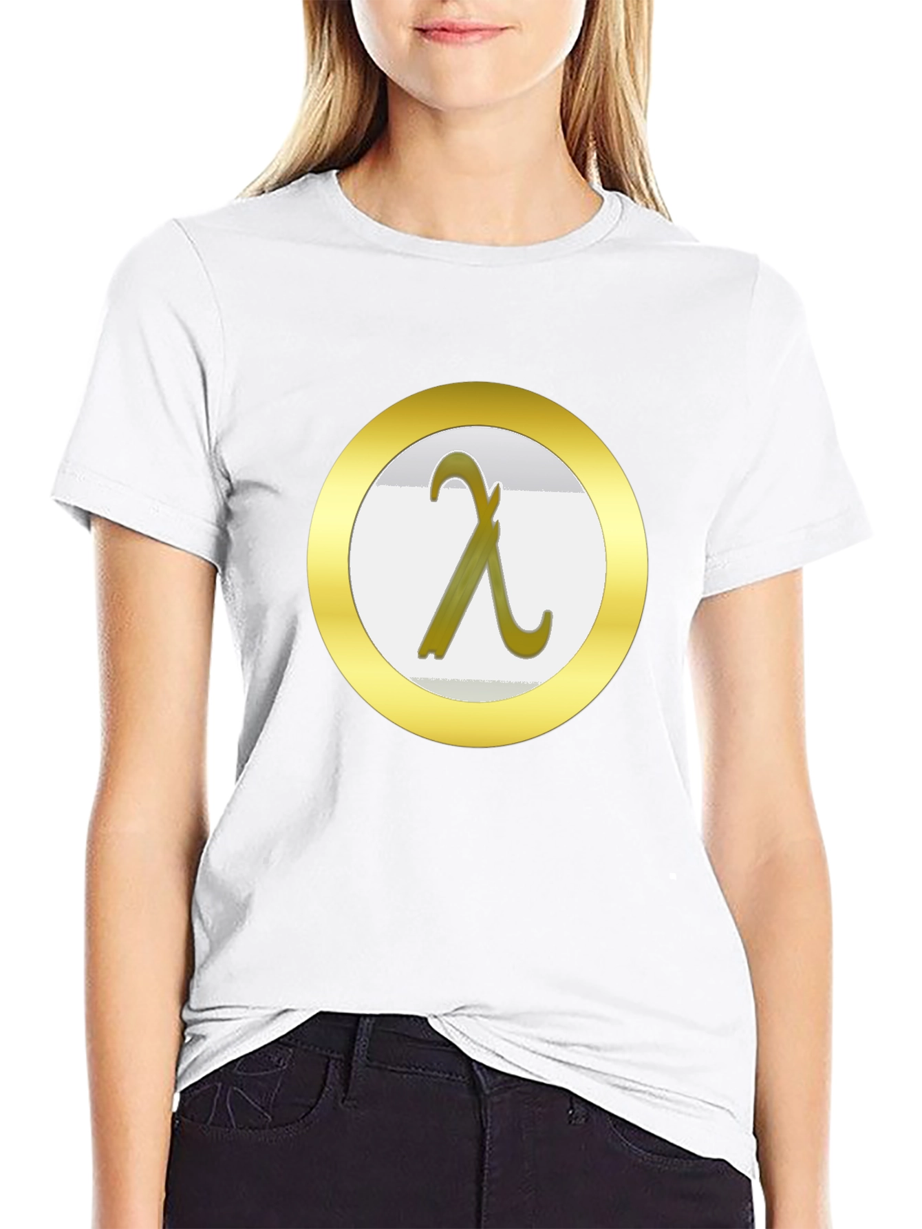 Lambda Symbol Graphic Tee - Black Cotton T-Shirt