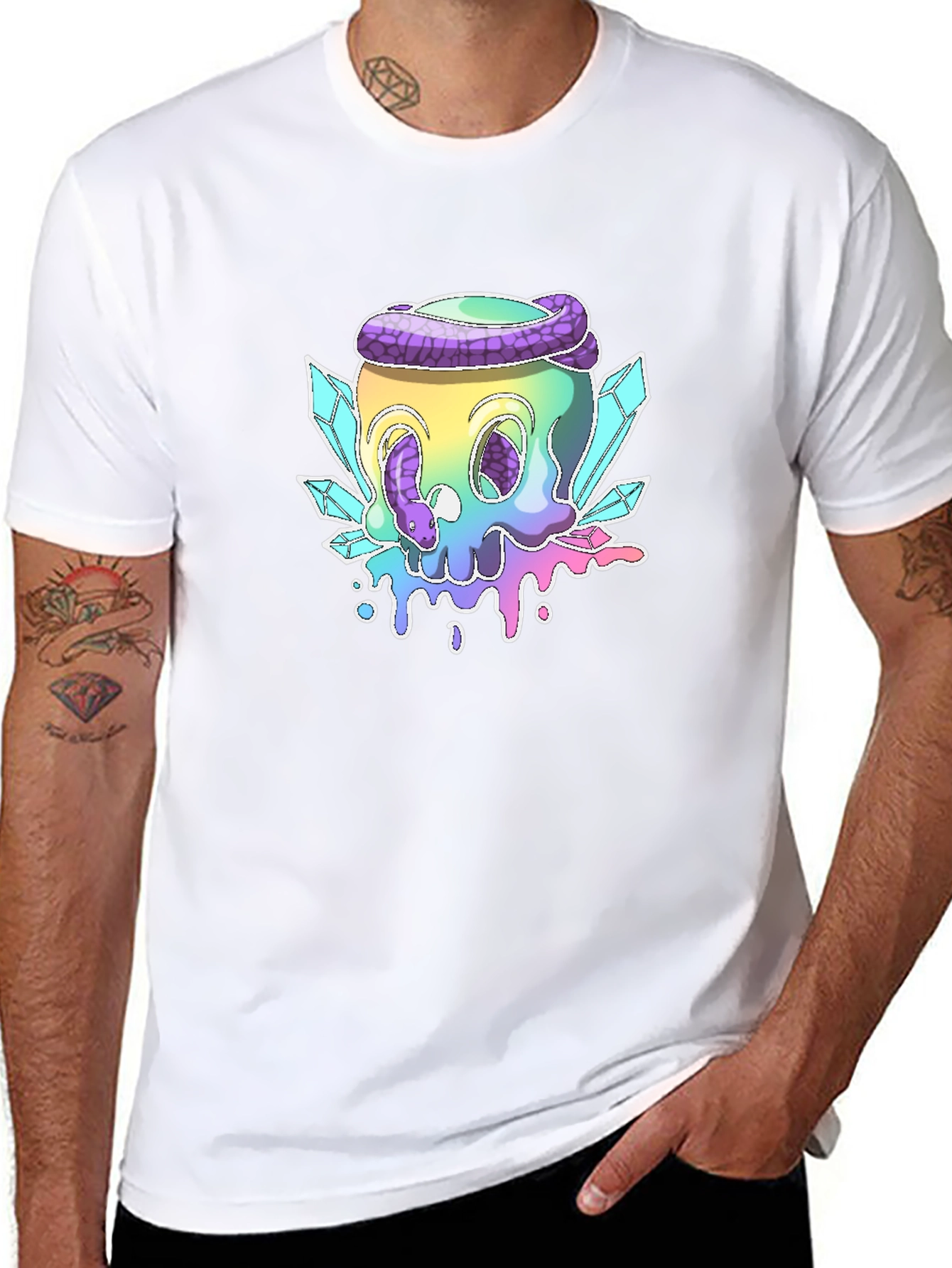 Skull & Snake Graphic Tee - Black
