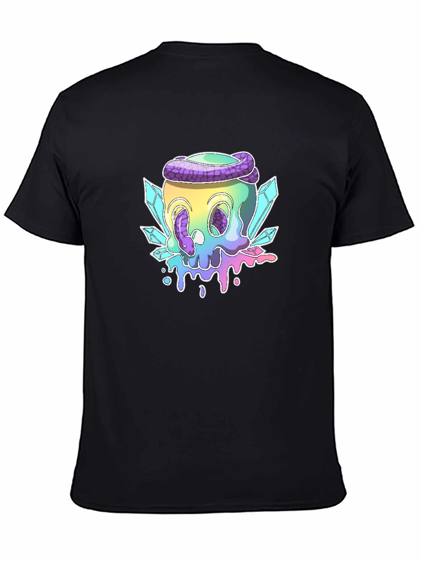Skull & Snake Graphic Tee - Black
