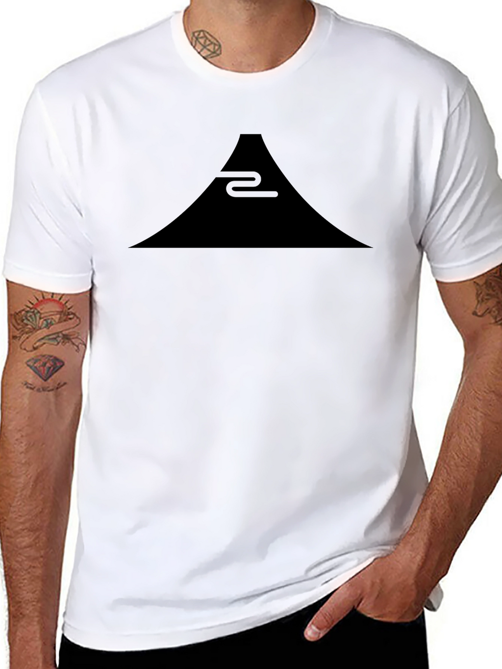 Minimalist Mountain Graphic Black T-Shirt