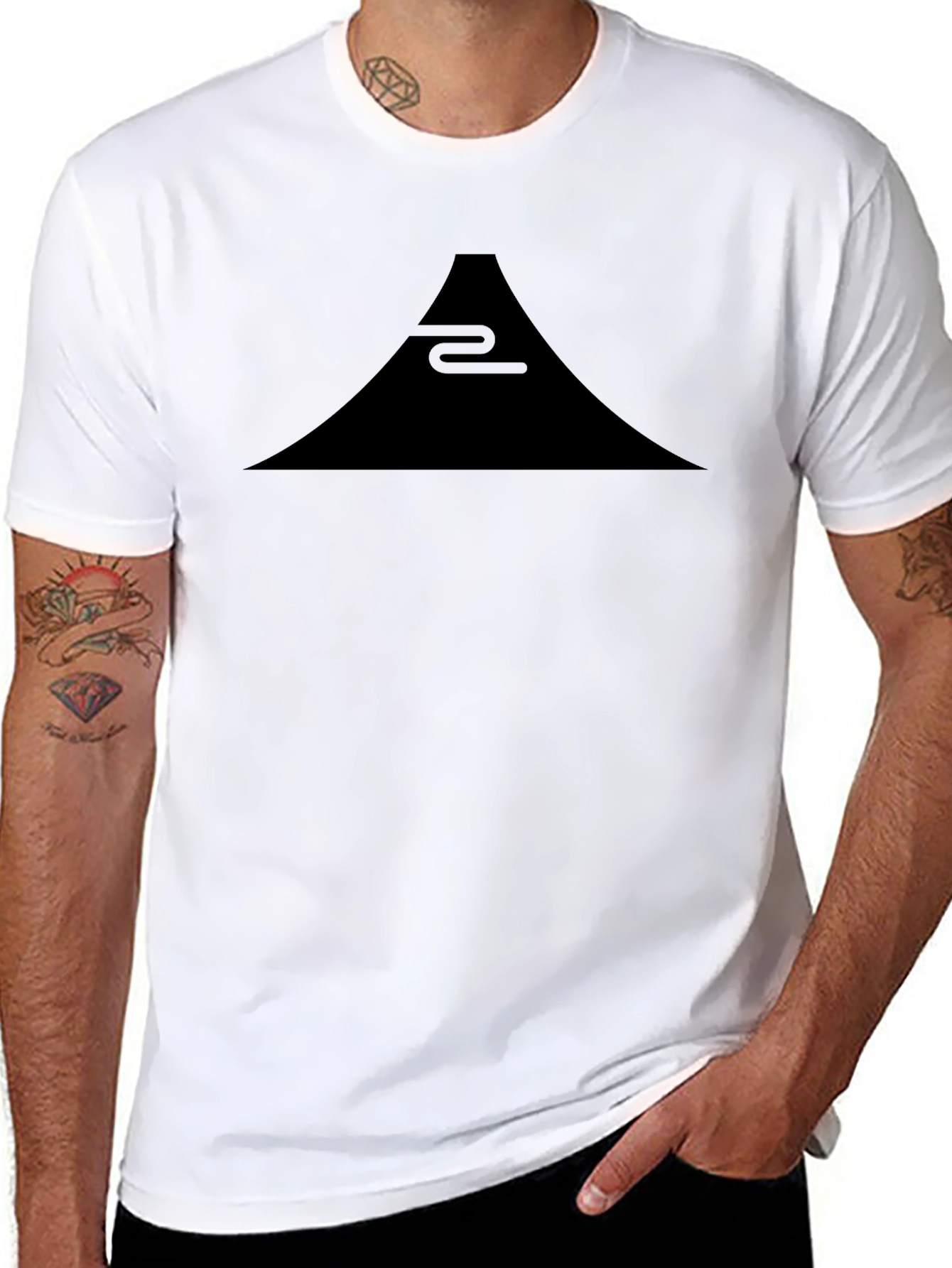 Minimalist Mountain Graphic Black T-Shirt