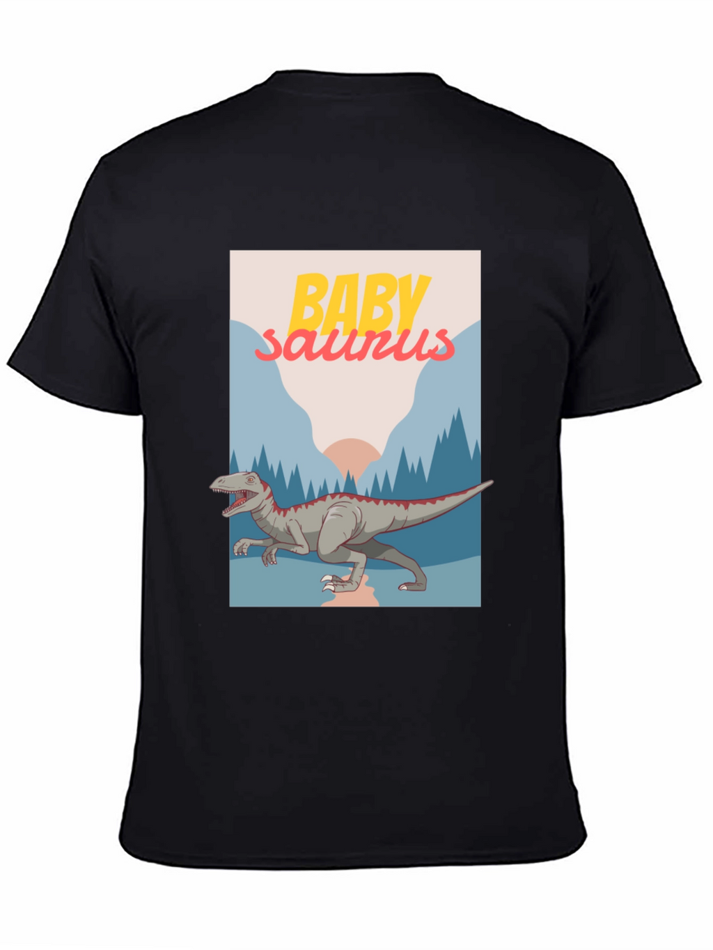 Baby Saurus Graphic T-Shirt - Black Cotton Tee