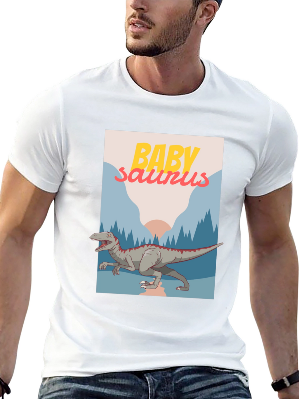 Baby Saurus Graphic T-Shirt - Black Cotton Tee
