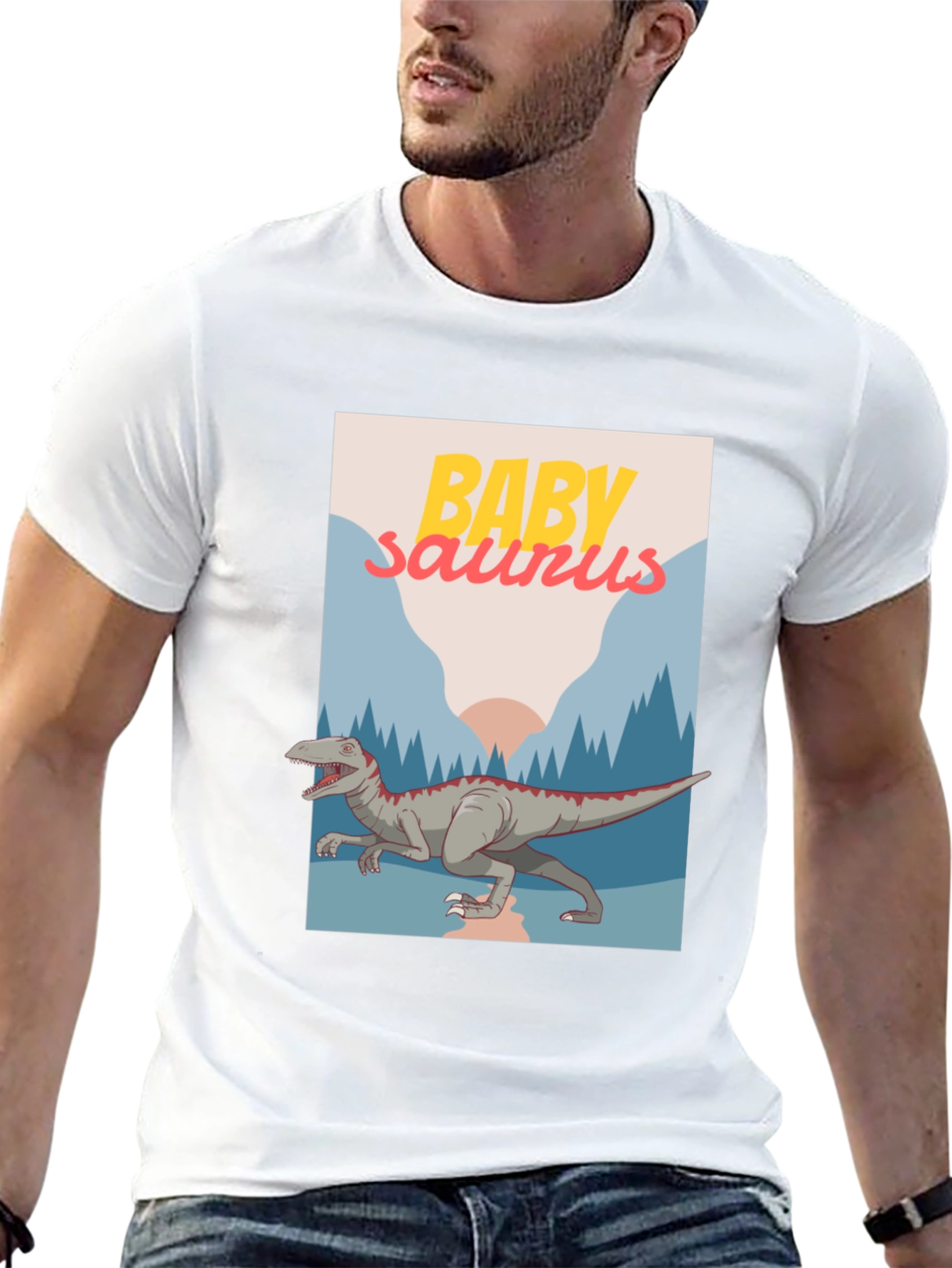 Baby Saurus Graphic T-Shirt - Black Cotton Tee