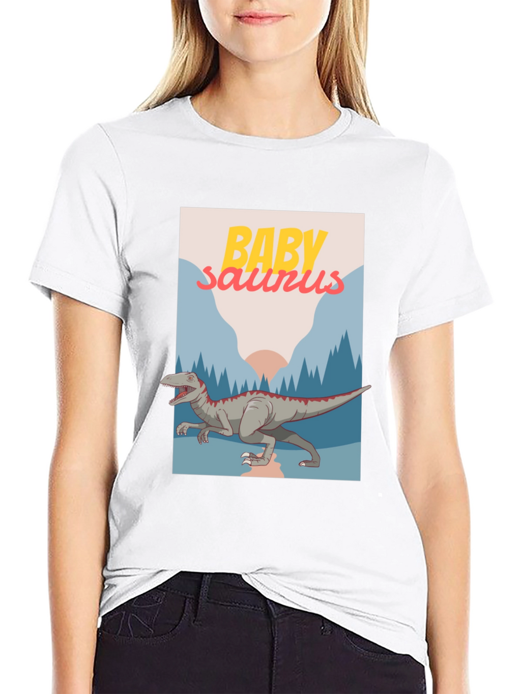 Baby Saurus Graphic T-Shirt - Black Cotton Tee