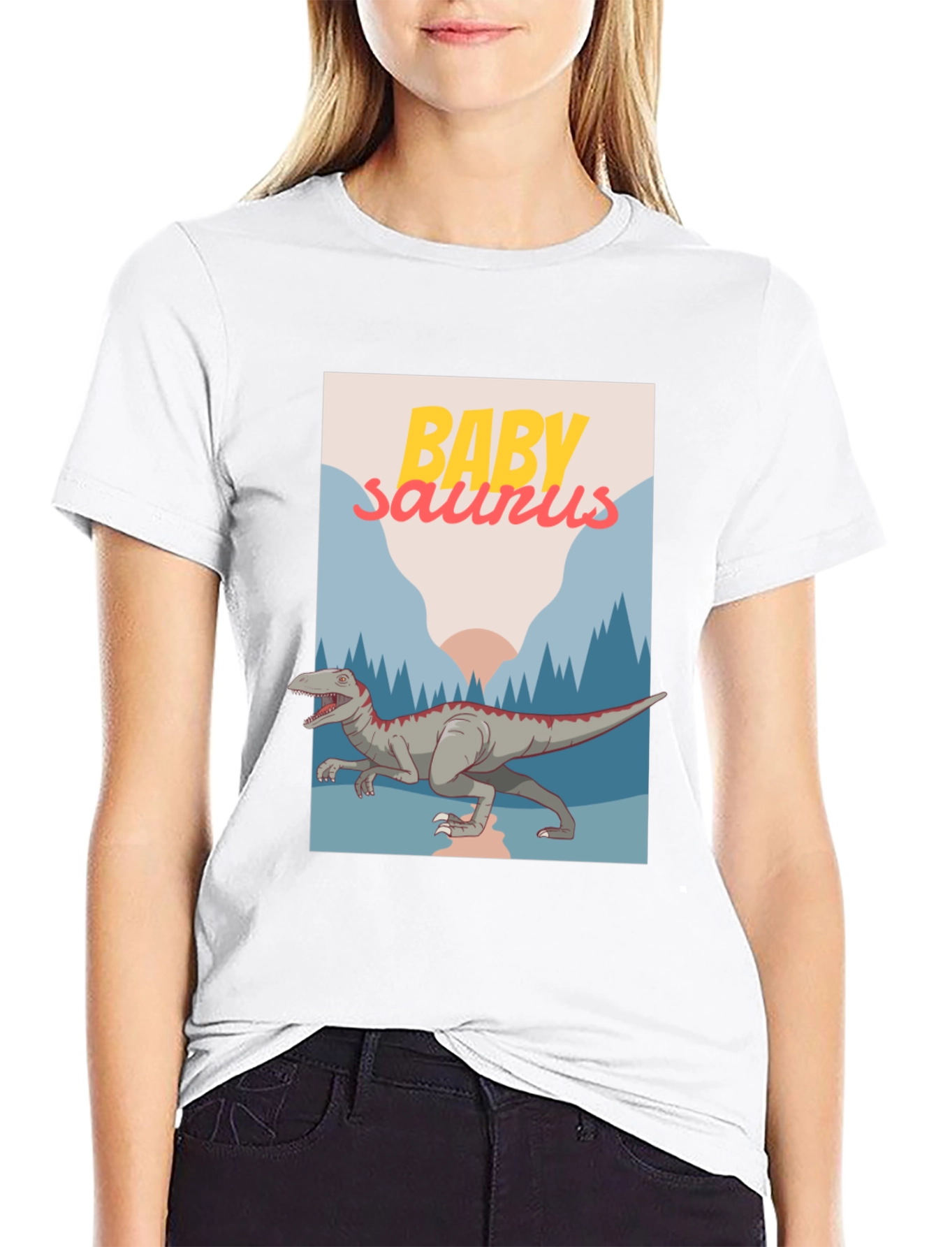 Baby Saurus Graphic T-Shirt - Black Cotton Tee