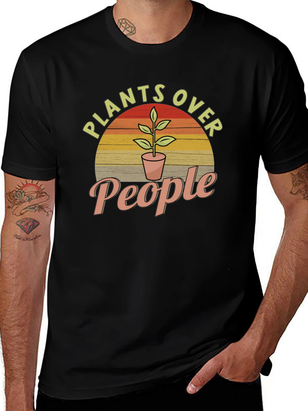 Plants Over People Graphic Tee - Nature Lover T-Shirt