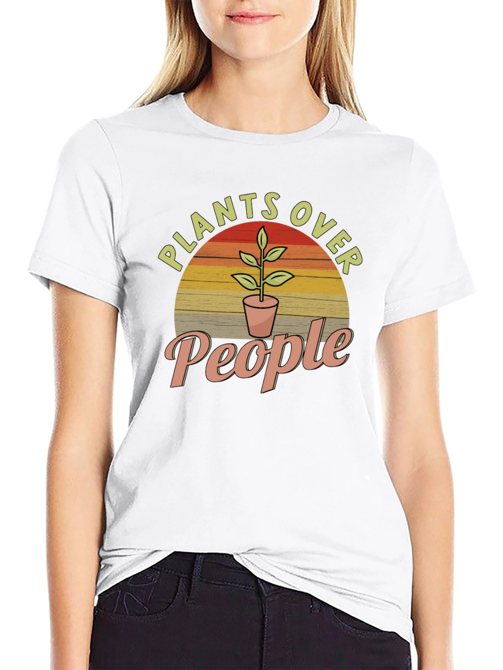 Plants Over People Graphic Tee - Nature Lover T-Shirt