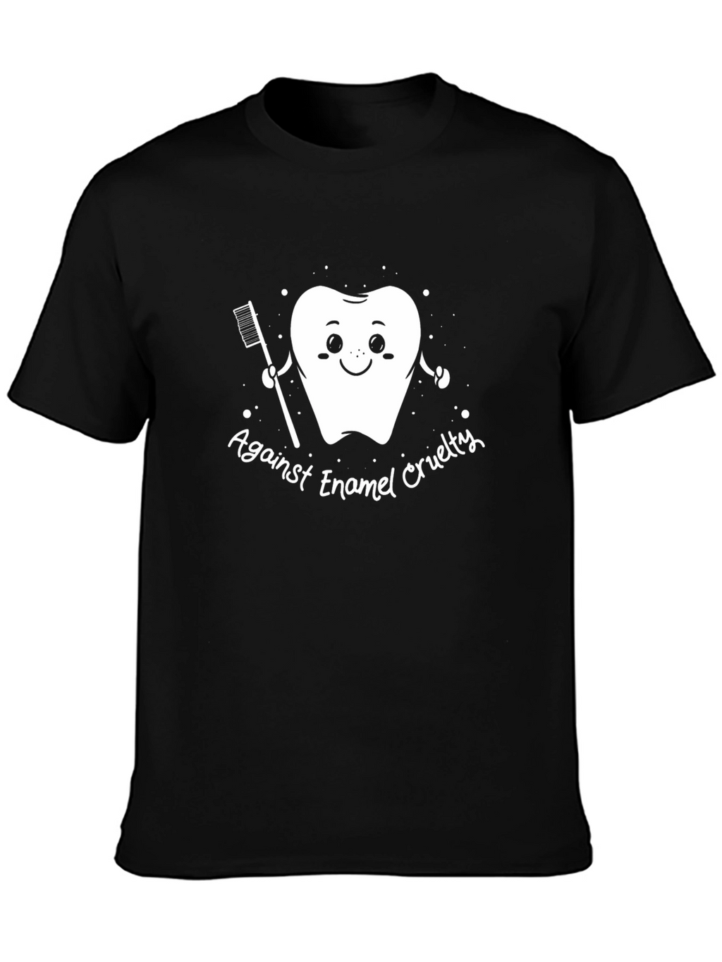 Against Enamel Cruelty T-Shirt - Tooth & Brush Design