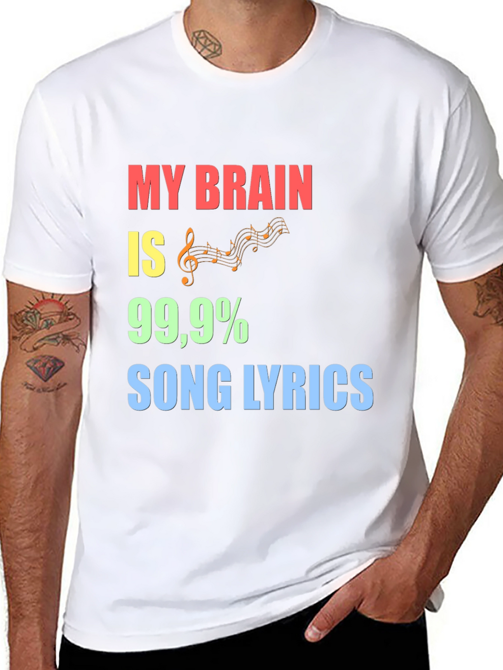 Song Lyrics Brain T-Shirt - Music Lover Tee