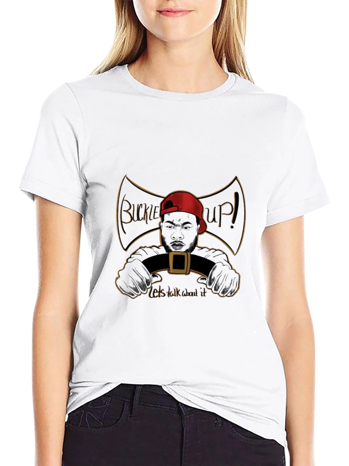 Buckle Up Graphic Tee - Talk About It