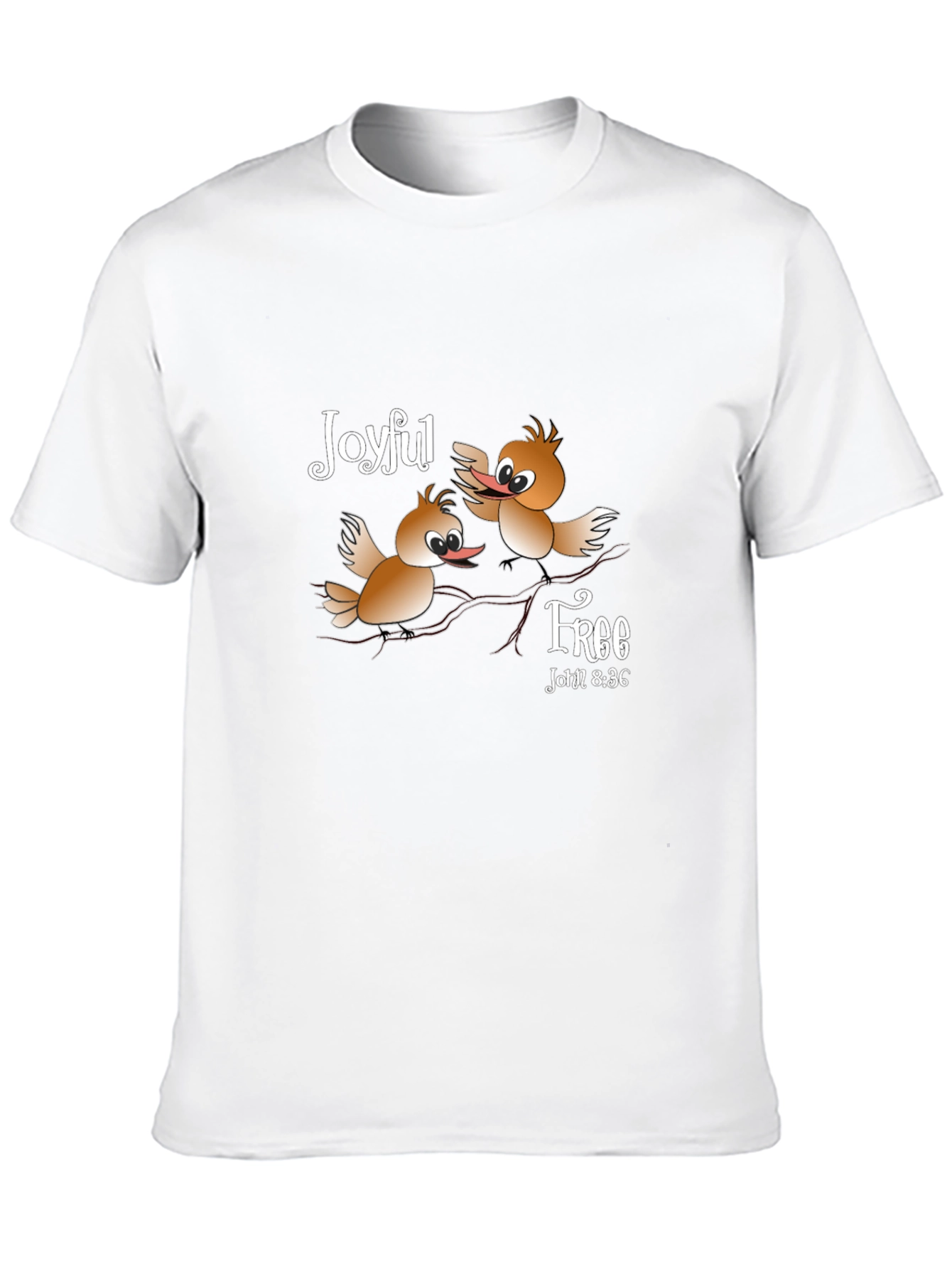 Joyful Free Bird T-Shirt - Christian Verse John 8:36