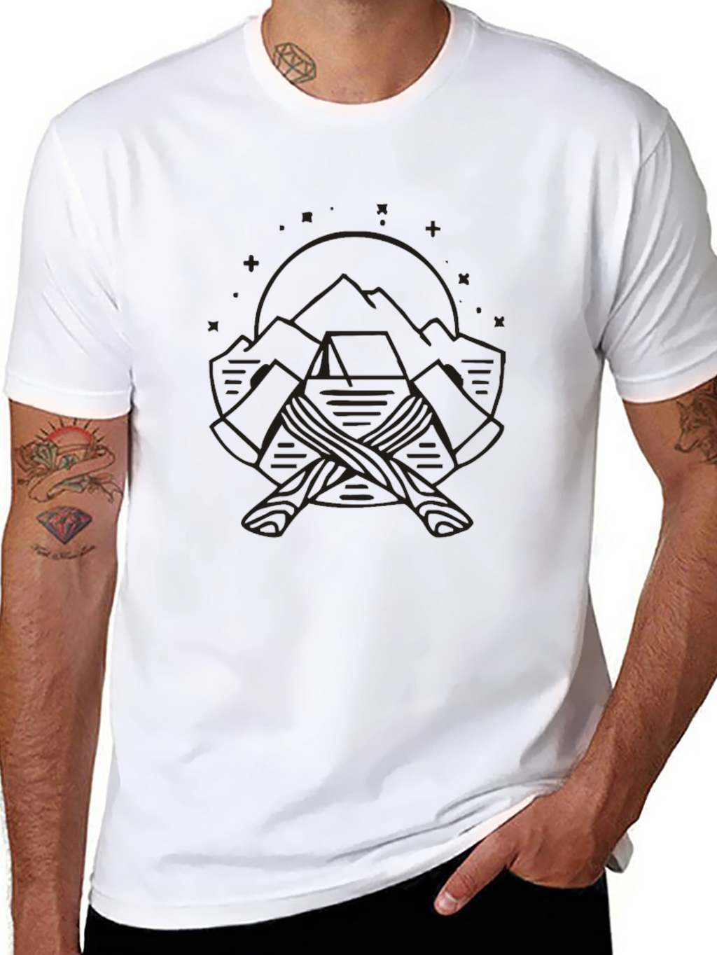 Mountain Axes Graphic T-Shirt - Outdoor Adventure