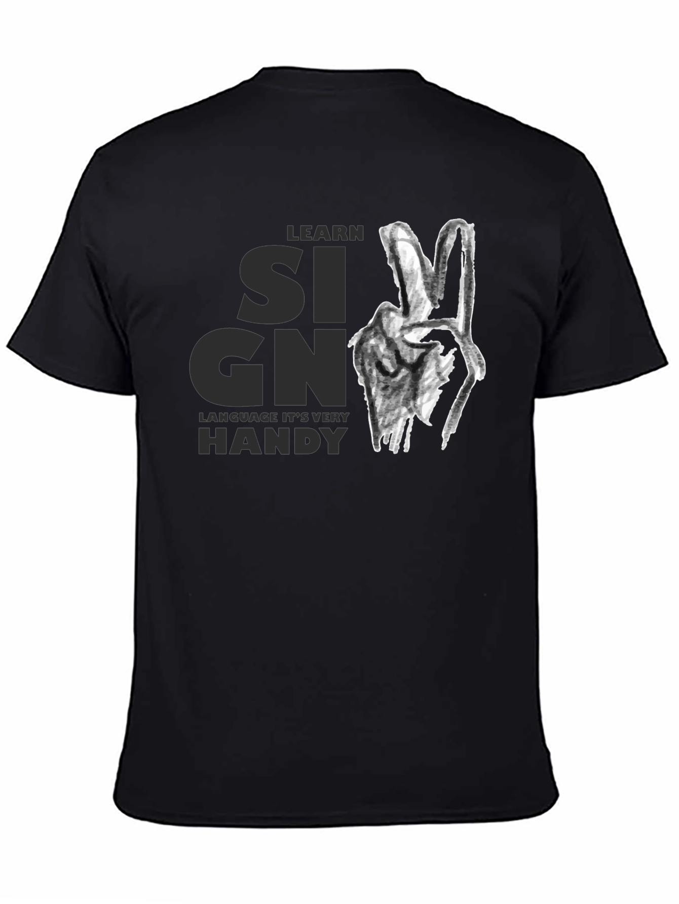Learn Sign Language Graphic Tee - Black