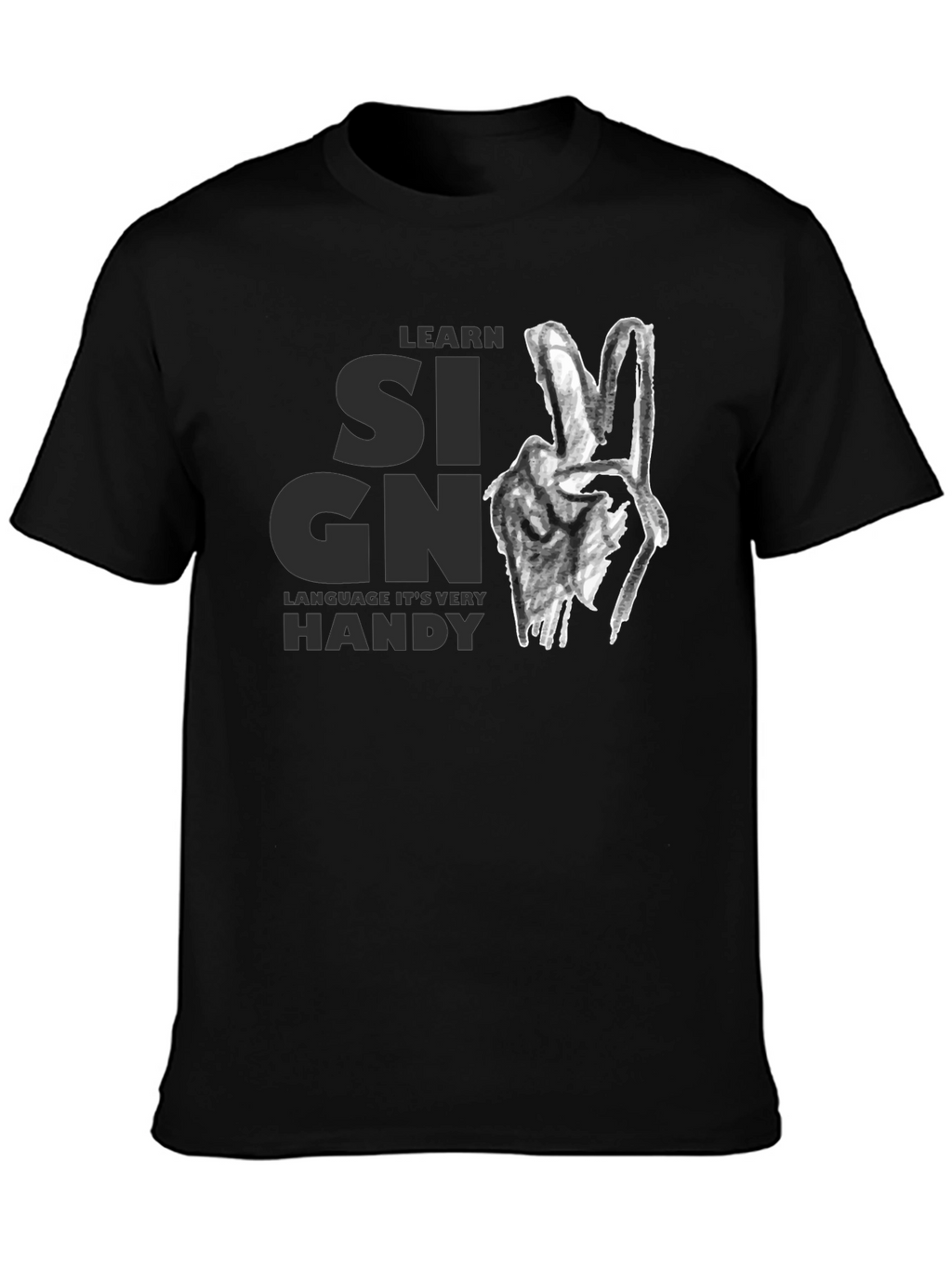 Learn Sign Language Graphic Tee - Black