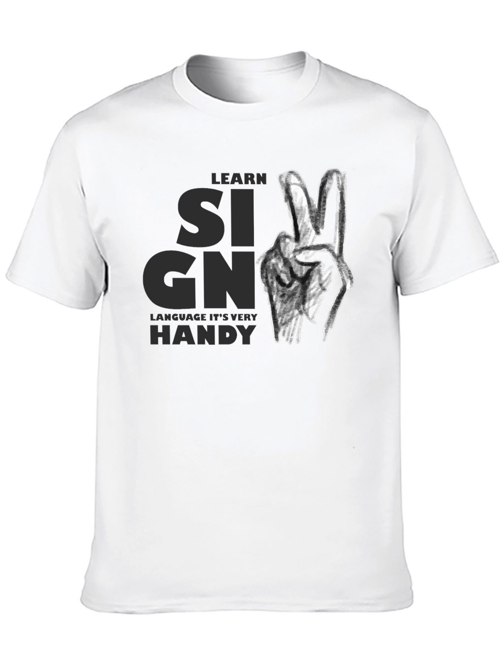 Learn Sign Language Graphic Tee - Black