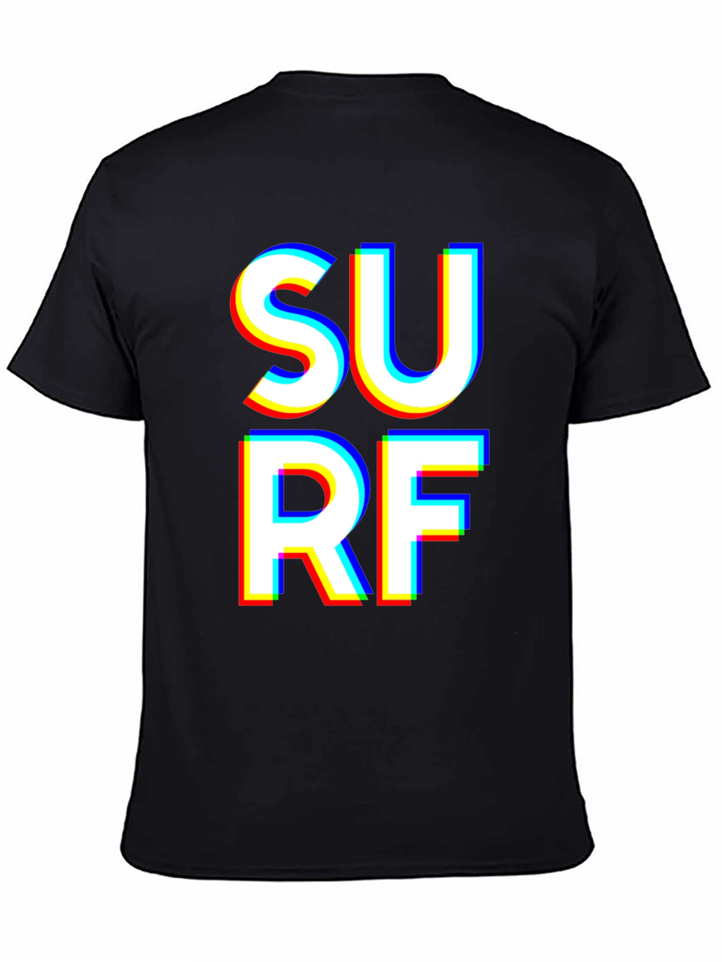 Surf Graphic T-Shirt - Bold White Text on Black