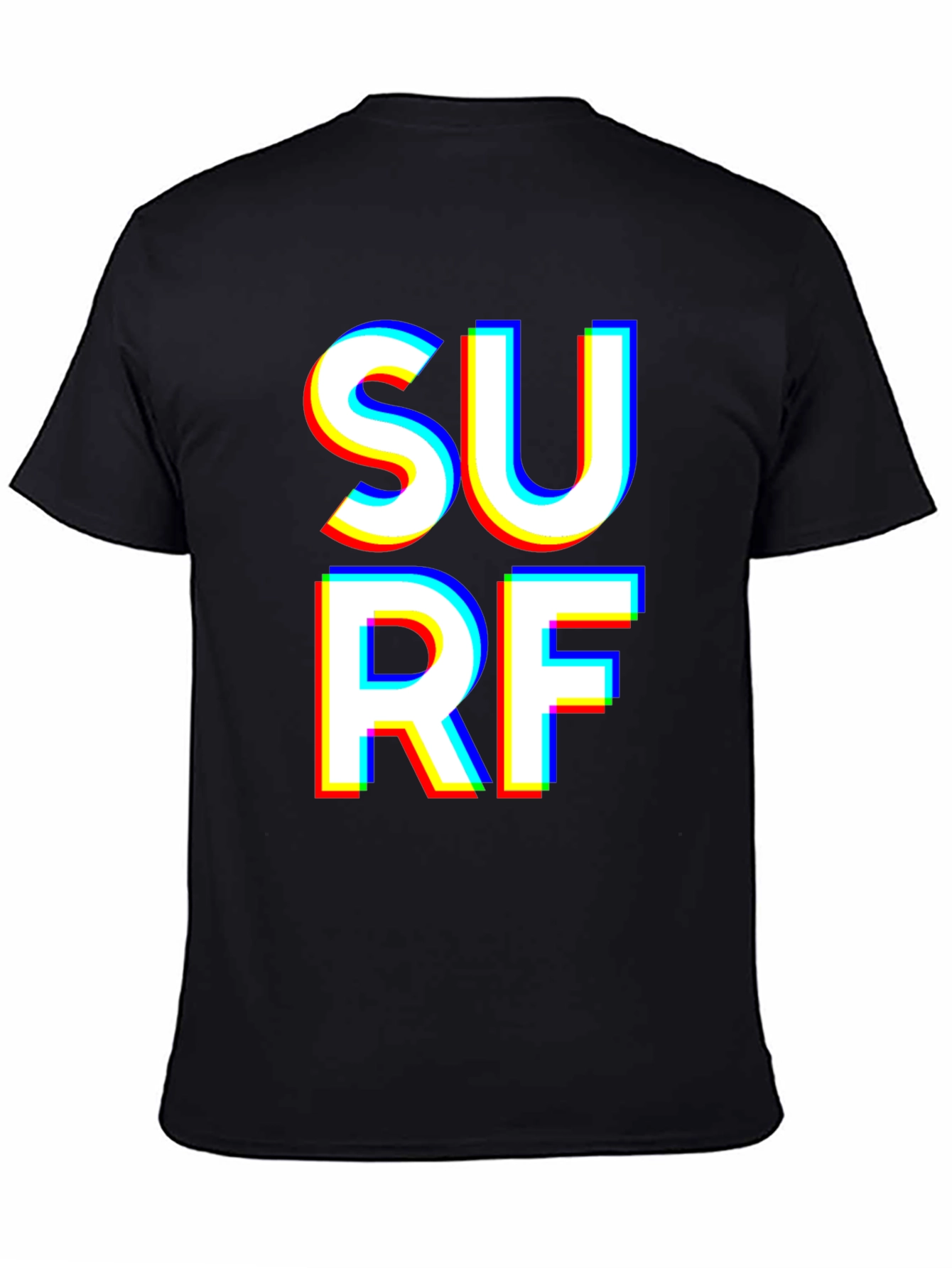 Surf Graphic T-Shirt - Bold White Text on Black