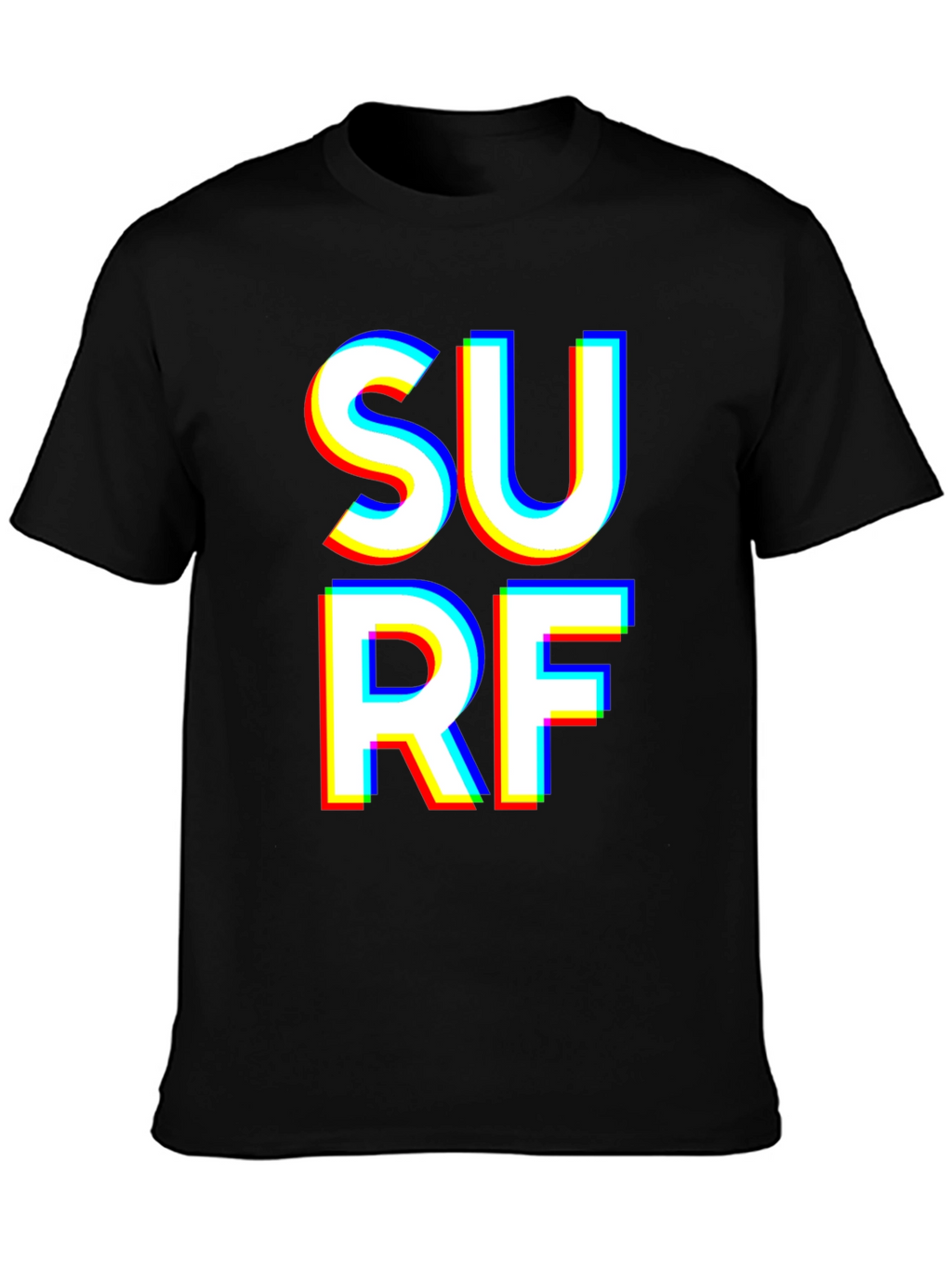 Surf Graphic T-Shirt - Bold White Text on Black