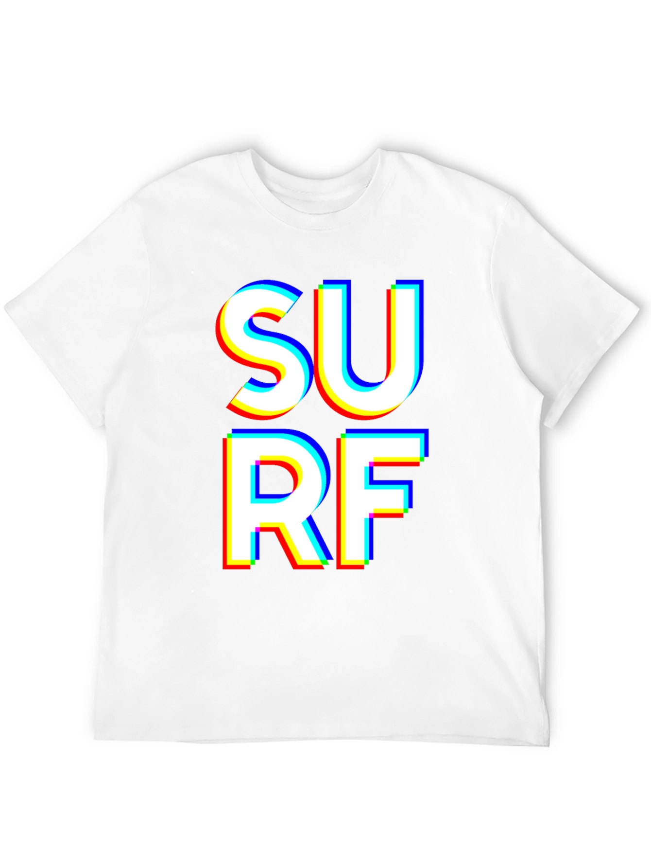 Surf Graphic T-Shirt - Bold White Text on Black