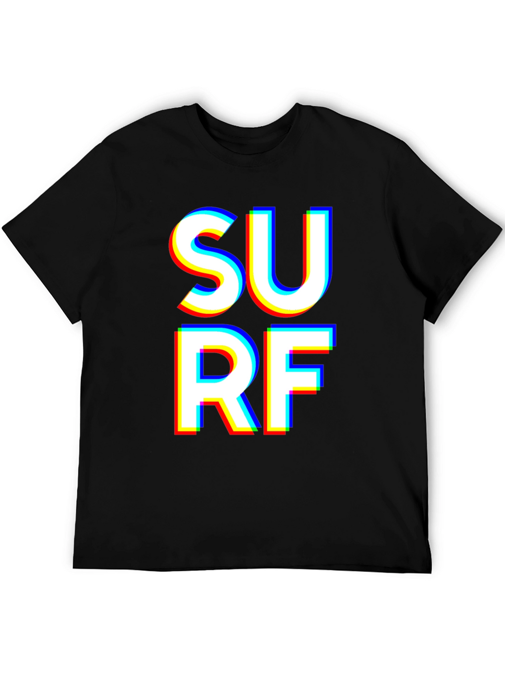 Surf Graphic T-Shirt - Bold White Text on Black