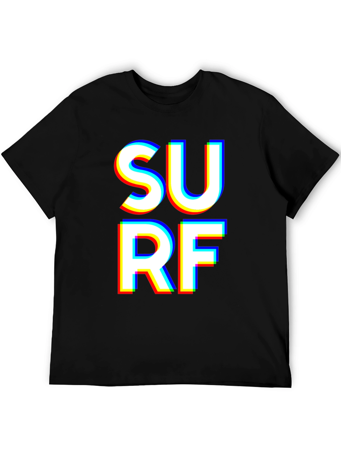 Surf Graphic T-Shirt - Bold White Text on Black
