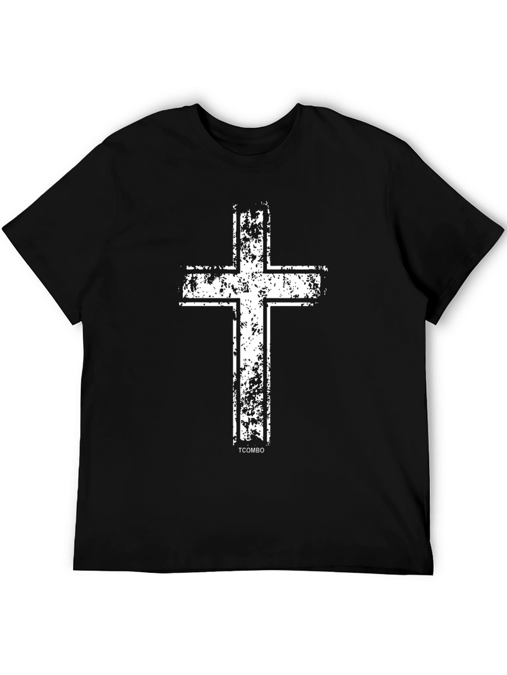 Grunge Cross Graphic Black T-Shirt