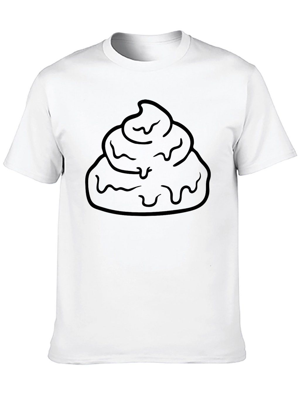 Poop Emoji Graphic T-Shirt - Black Cotton Blend