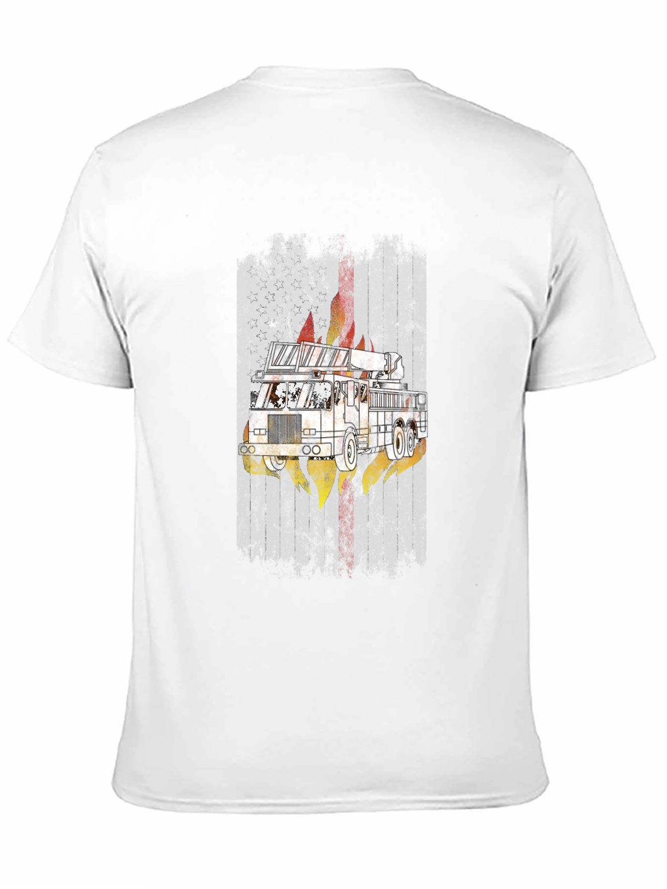 Fire Truck Graphic Tee - Mens Black T-Shirt