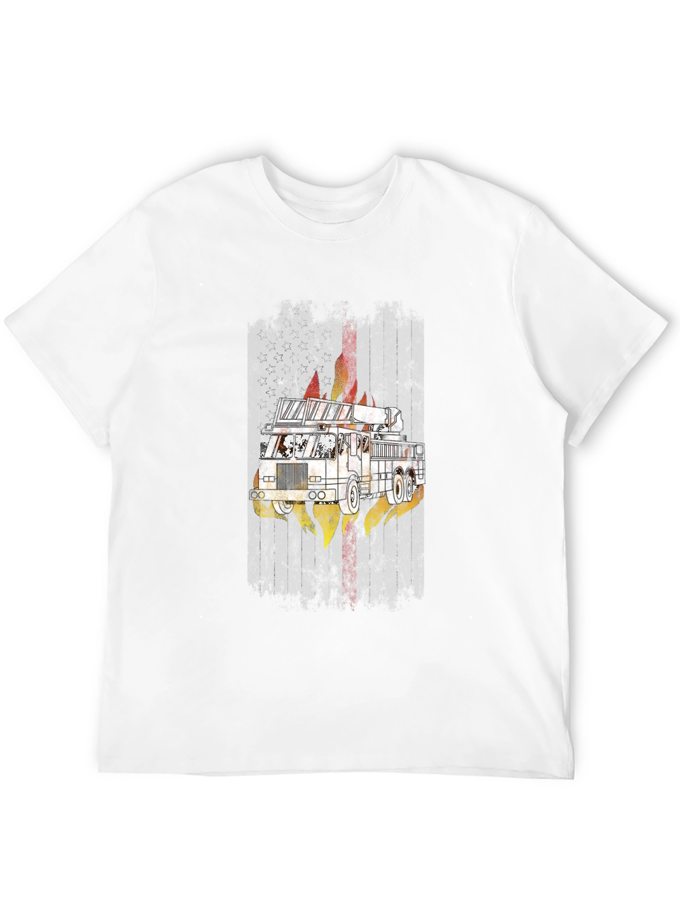 Fire Truck Graphic Tee - Mens Black T-Shirt