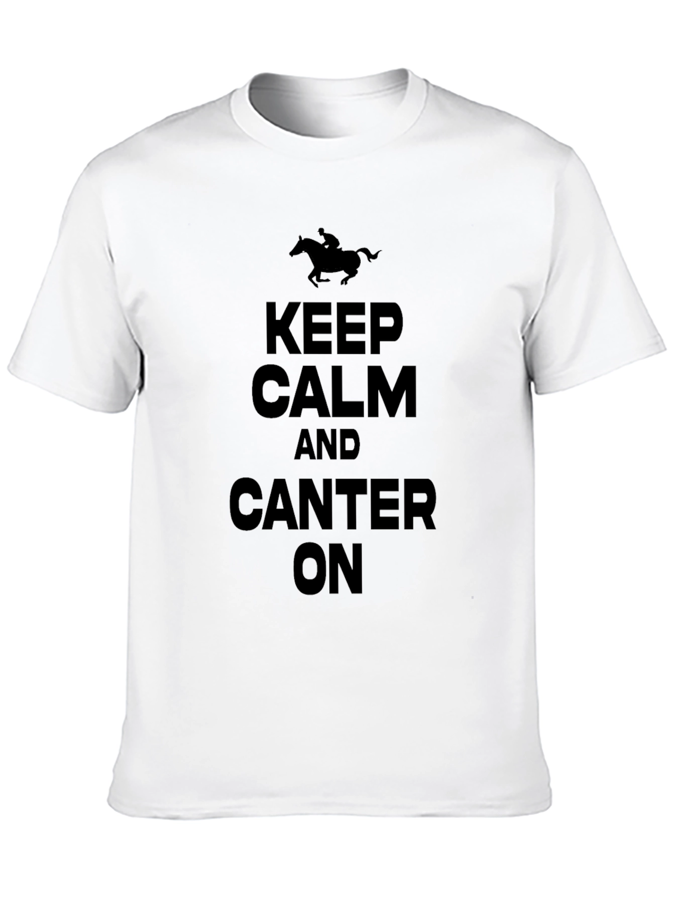 Keep Calm and Canter On Black T-Shirt