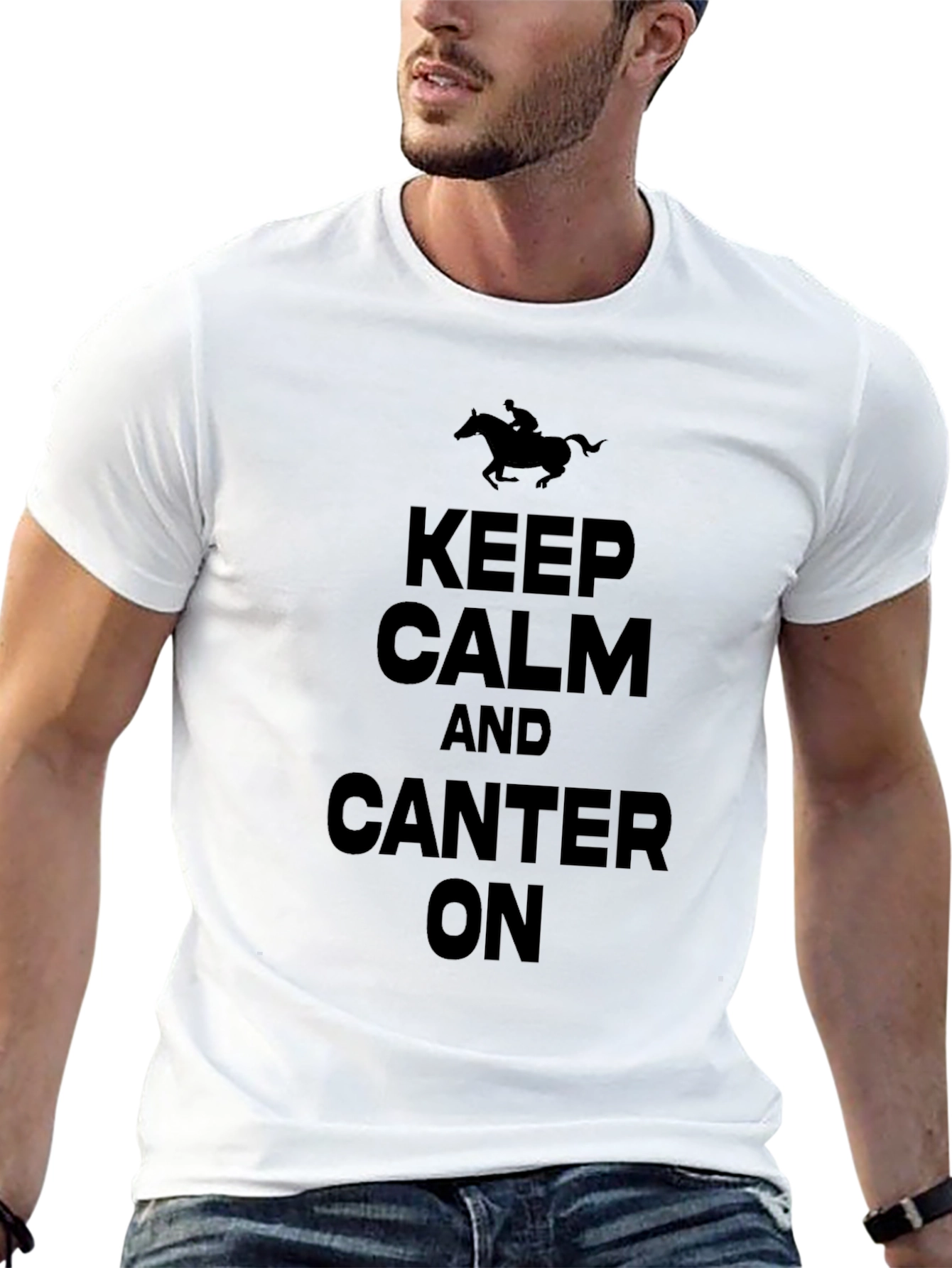 Keep Calm and Canter On Black T-Shirt