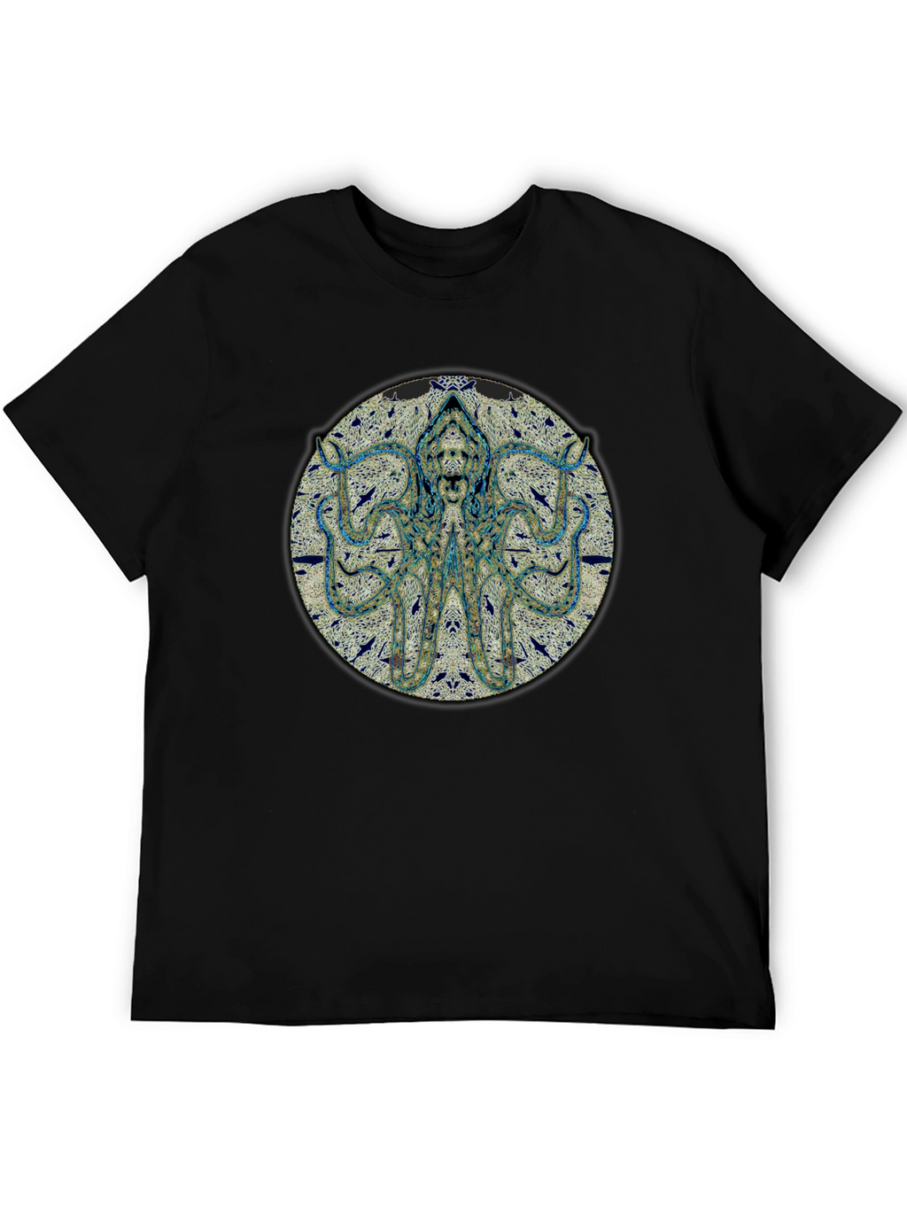 Octopus Graphic Print Black T-Shirt