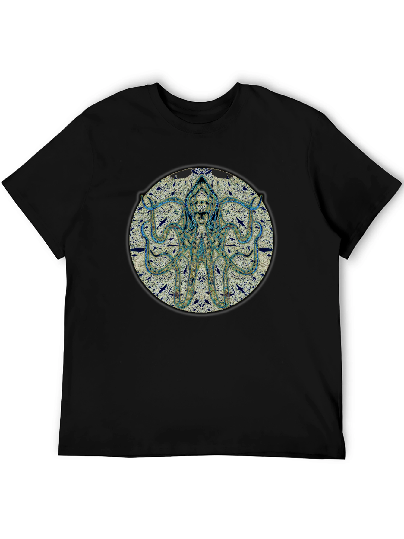 Octopus Graphic Print Black T-Shirt