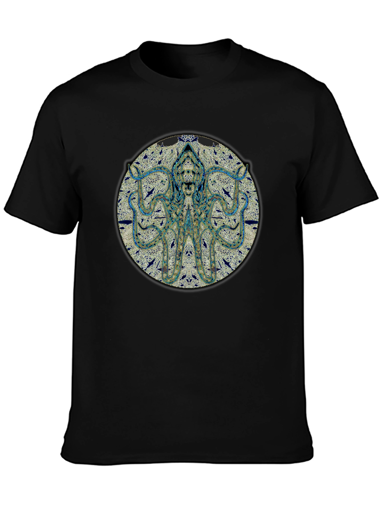 Octopus Graphic Print Black T-Shirt