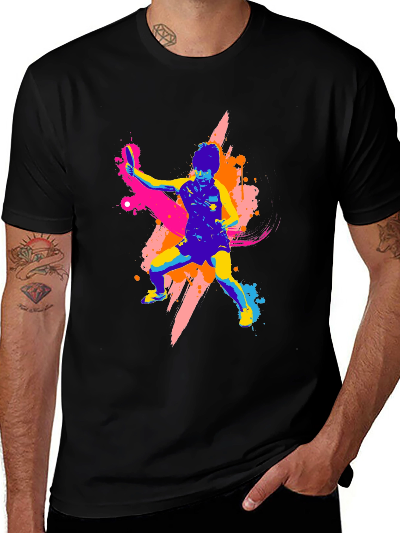 Vibrant Table Tennis Graphic T-Shirt - Bold Design