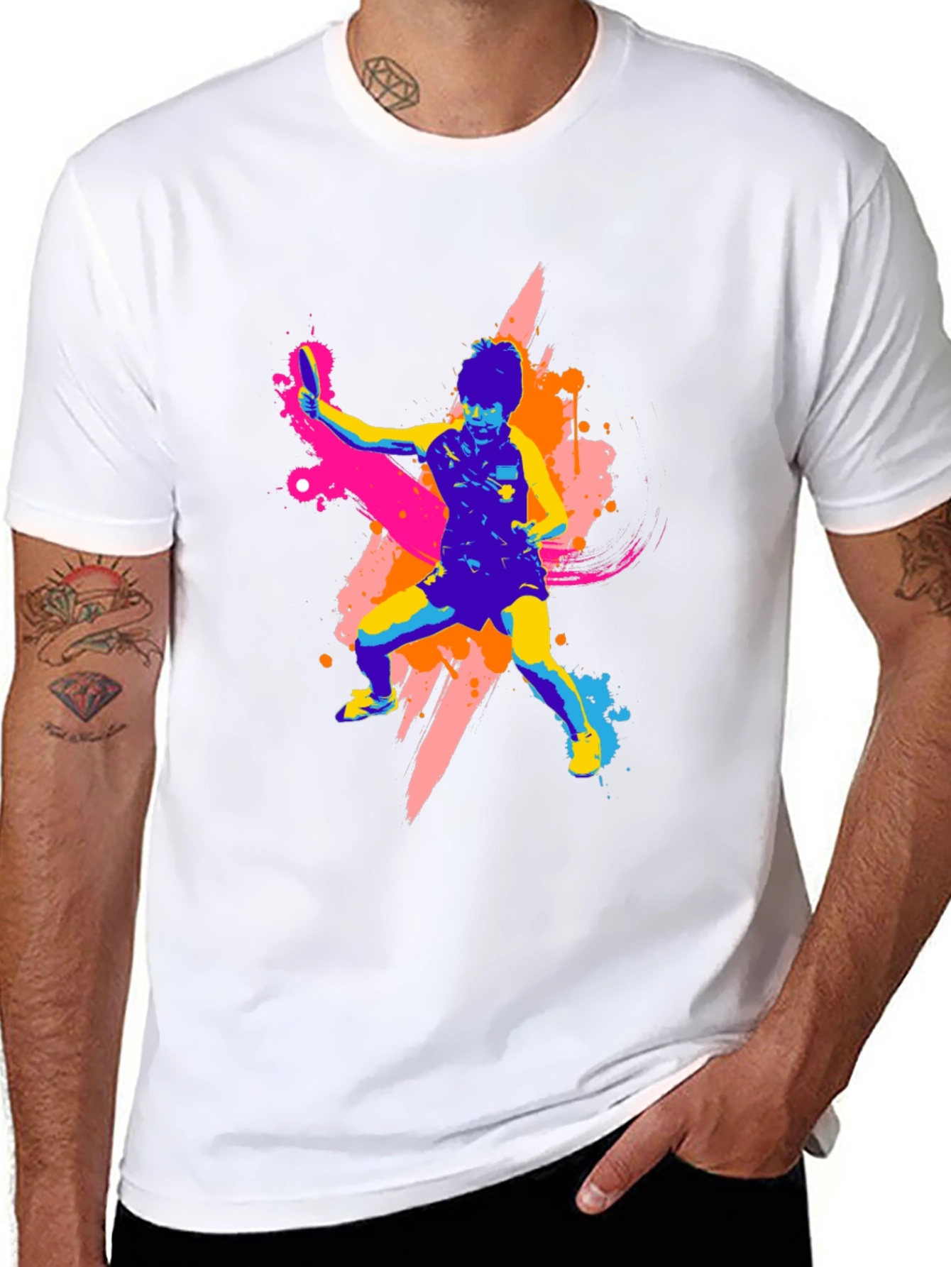 Vibrant Table Tennis Graphic T-Shirt - Bold Design