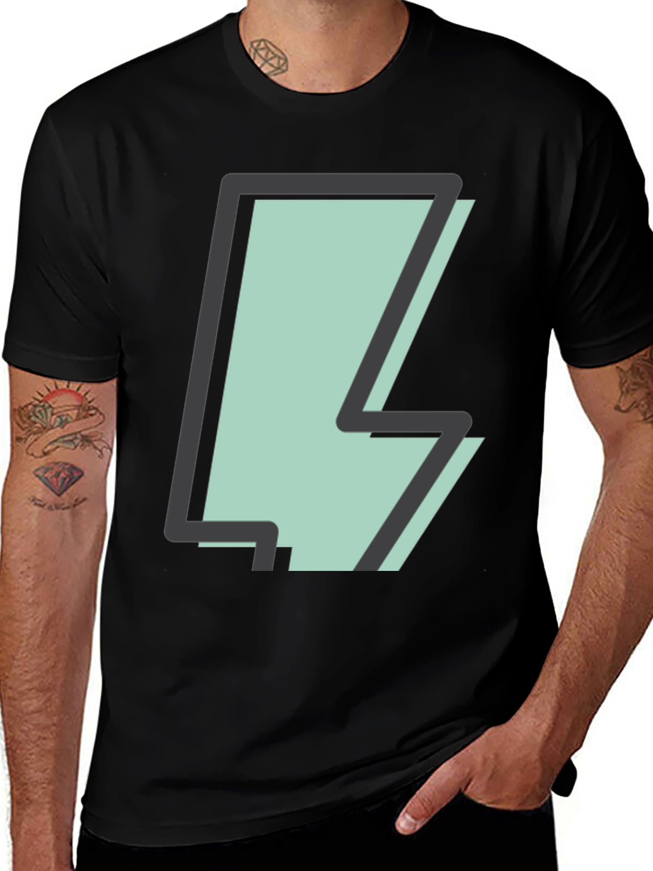 Lightning Bolt Graphic T-Shirt - Cool & Trendy